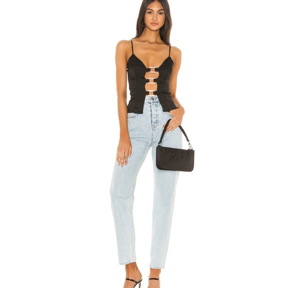 Black Embellished Cut Out Front Cami Top - Picture 4 of 4